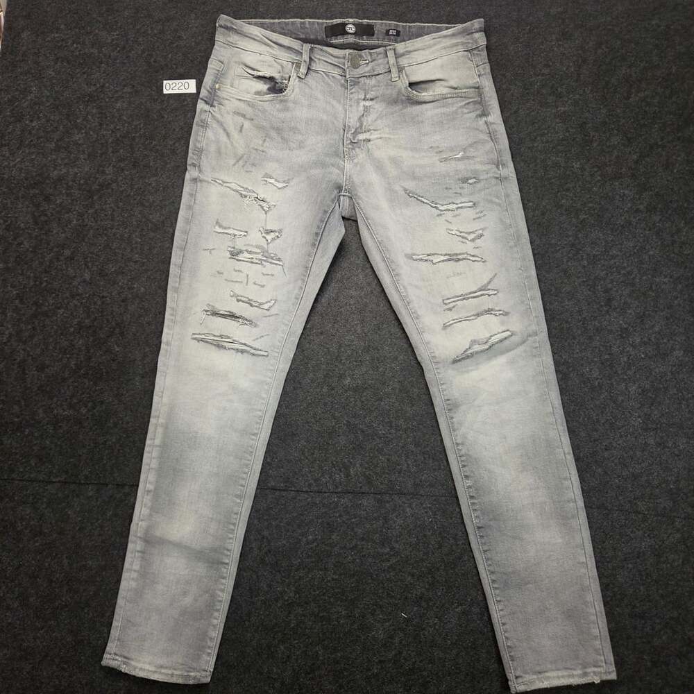 Jordan Craig Sean Grey Distressed Skinny Jeans 34/34